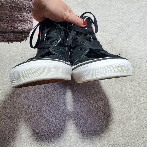 VANS Sk8-Hi Retro Mart Sneakers Hi-Top Leather Suede Lace Up Black Red M9.5 W11 - Picture 5 of 10